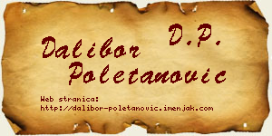 Dalibor Poletanović vizit kartica